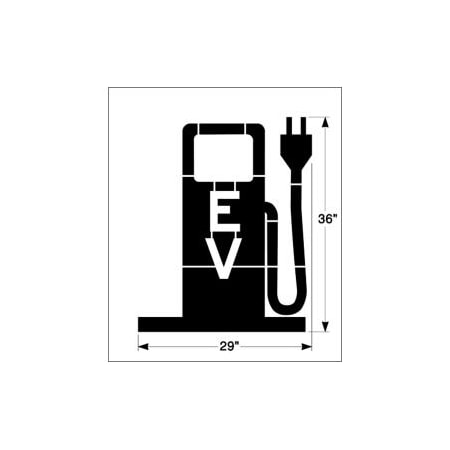 Newstripe. Newstripe Electric Vehicle Charging Symbol, SM, PolyTough, Plastic, White 10004812
